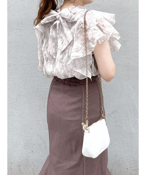 dazzlin（ダズリン）の「フリルアソートリボンブラウス（シャツ/ブラウス・レディース・オフホワイト/パープル/ベージュ・FREE）」の15枚目の写真