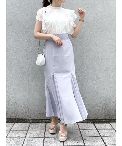 dazzlin（ダズリン）の「フリルアソートリボンブラウス（シャツ/ブラウス・レディース・オフホワイト/パープル/ベージュ・FREE）」の7枚目の写真