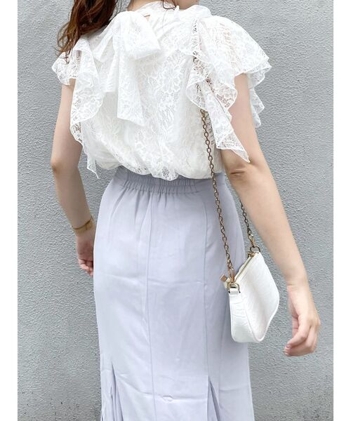 dazzlin（ダズリン）の「フリルアソートリボンブラウス（シャツ/ブラウス・レディース・オフホワイト/パープル/ベージュ・FREE）」の10枚目の写真