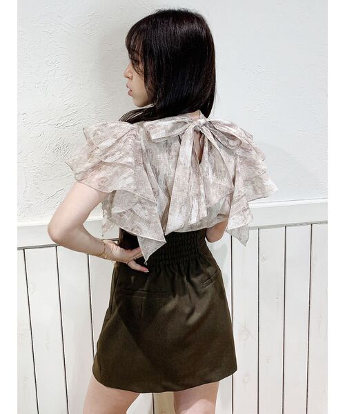 dazzlin（ダズリン）の「フリルアソートリボンブラウス（シャツ/ブラウス・レディース・オフホワイト/パープル/ベージュ・FREE）」の2枚目の写真