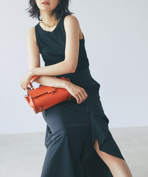 RIVE DROITE（リヴドロワ）の「ライトクロスフレアマキシスカート（スカート・レディース・ブラック/ベージュ・36/38）」の2枚目の写真