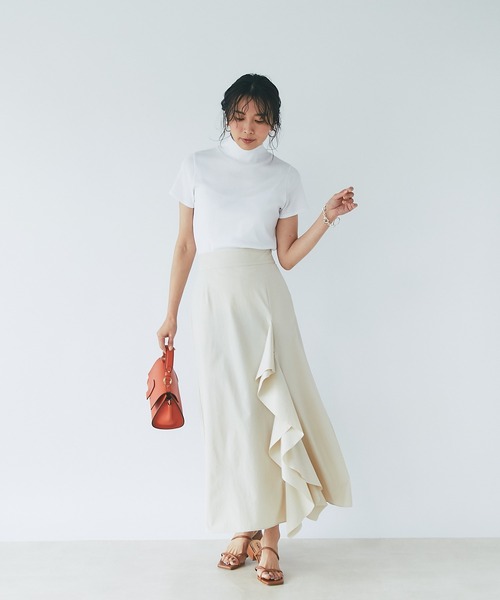 RIVE DROITE（リヴドロワ）の「ライトクロスフレアマキシスカート（スカート・レディース・ブラック/ベージュ・36/38）」の13枚目の写真