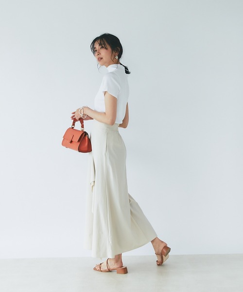 RIVE DROITE（リヴドロワ）の「ライトクロスフレアマキシスカート（スカート・レディース・ブラック/ベージュ・36/38）」の14枚目の写真