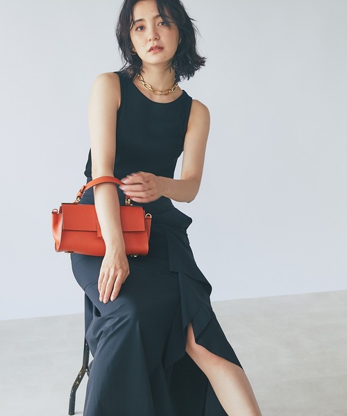 RIVE DROITE（リヴドロワ）の「ライトクロスフレアマキシスカート（スカート・レディース・ブラック/ベージュ・36/38）」の16枚目の写真