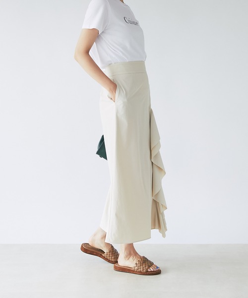 RIVE DROITE（リヴドロワ）の「ライトクロスフレアマキシスカート（スカート・レディース・ブラック/ベージュ・36/38）」の7枚目の写真