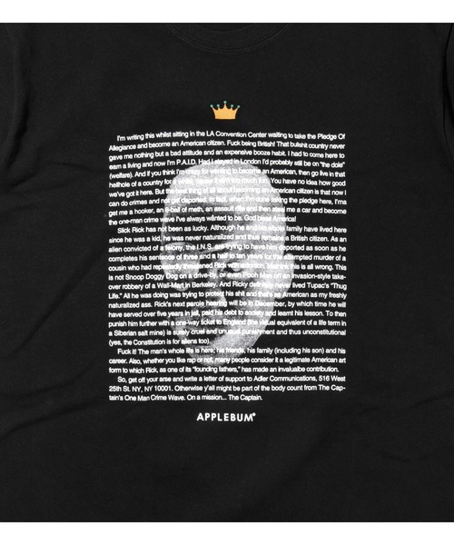 APPLEBUM（アップルバム）の「"Ruler's Back" T-Shirt（Tシャツ/カットソー・メンズ・ブラック/ホワイト・LARGE/MEDIUM/X-LARGE/XX-LARGE）」の17枚目の写真