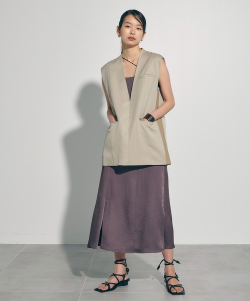 PUBLIC TOKYO（パブリックトウキョウ）の「ヘリンボーンプルオーバージレ（ベスト・レディース・ベージュ/グレー・FREE）」の13枚目の写真