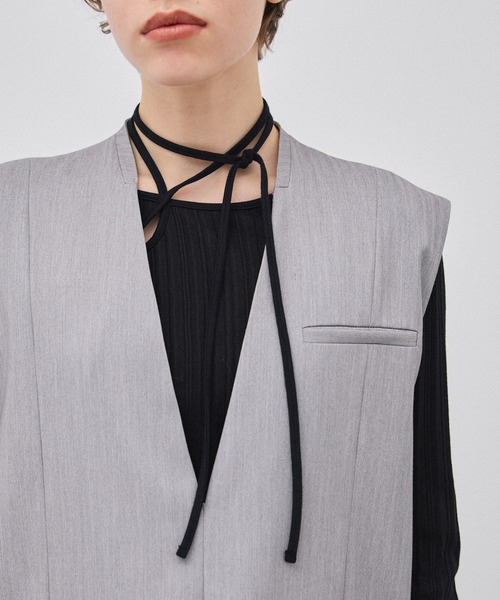 PUBLIC TOKYO（パブリックトウキョウ）の「ヘリンボーンプルオーバージレ（ベスト・レディース・ベージュ/グレー・FREE）」の20枚目の写真