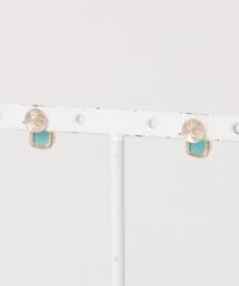 agete（アガット）の「K10ターコイズピアス（ピアス（両耳用