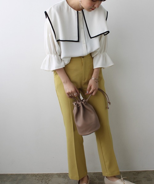 GeeRA（ジーラ）の「巾着ミニ2WAYバッグ（ハンドバッグ・レディース・ブラック/オレンジ/アイボリー/サンドグレー・FREE）」の6枚目の写真