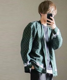 12GG ジャガードニット バーズアイ カーディガン レディース メンズ