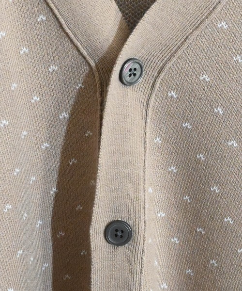 Ritzy（リッツィー）の「12GG ジャガードニット バーズアイ カーディガン レディース メンズ（カーディガン/ボレロ・メンズ・ベージュ/グリーン/杢グレー・MEDIUM/LARGE/X-LARGE）」の7枚目の写真