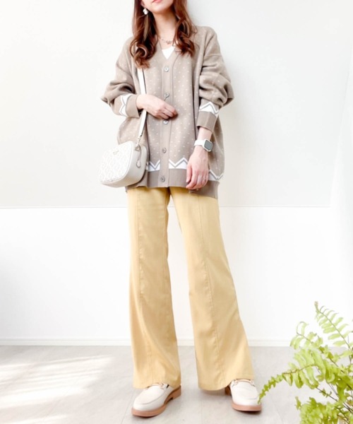 Ritzy（リッツィー）の「12GG ジャガードニット バーズアイ カーディガン レディース メンズ（カーディガン/ボレロ・メンズ・ベージュ/グリーン/杢グレー・MEDIUM/LARGE/X-LARGE）」の14枚目の写真