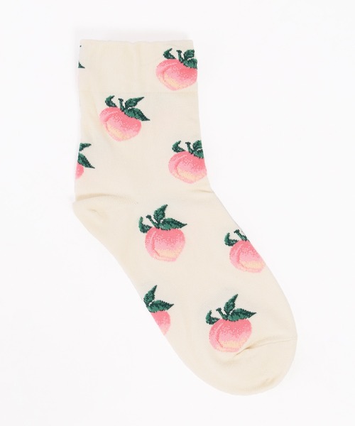 WC（ダブル シー）の「フルーツパターンソックス（ソックス/靴下・レディース・ブルー/ブラック/アイボリー・FREE）」の5枚目の写真