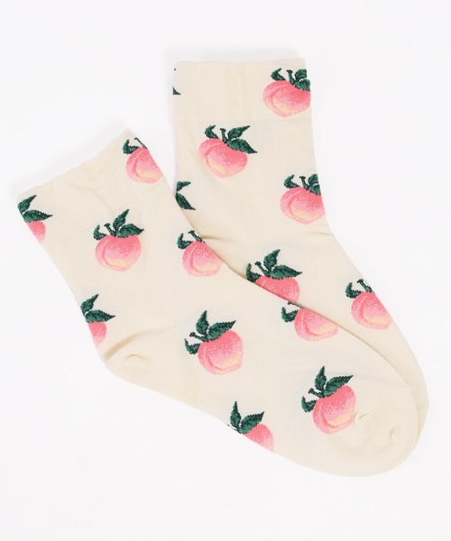 WC（ダブル シー）の「フルーツパターンソックス（ソックス/靴下・レディース・ブルー/ブラック/アイボリー・FREE）」の4枚目の写真