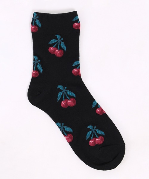 WC（ダブル シー）の「フルーツパターンソックス（ソックス/靴下・レディース・ブルー/ブラック/アイボリー・FREE）」の10枚目の写真