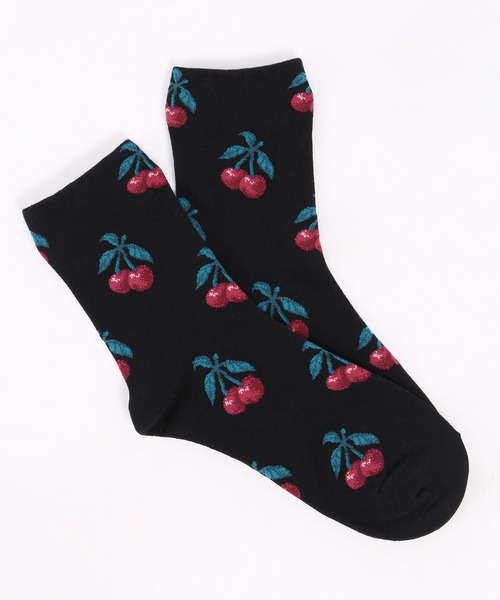 WC（ダブル シー）の「フルーツパターンソックス（ソックス/靴下・レディース・ブルー/ブラック/アイボリー・FREE）」の9枚目の写真