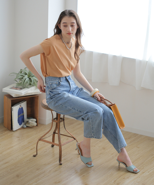 B.C STOCK（ベーセーストック）の「汗染み防止フレンチスリーブT（Tシャツ/カットソー・レディース・ブラック/ベージュ/パープル/ネイビー・FREE）」の12枚目の写真