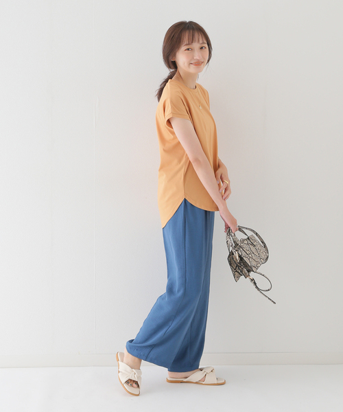 B.C STOCK（ベーセーストック）の「汗染み防止フレンチスリーブT（Tシャツ/カットソー・レディース・ブラック/ベージュ/パープル/ネイビー・FREE）」の20枚目の写真