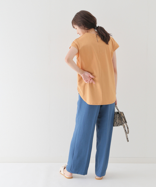 B.C STOCK（ベーセーストック）の「汗染み防止フレンチスリーブT（Tシャツ/カットソー・レディース・ブラック/ベージュ/パープル/ネイビー・FREE）」の21枚目の写真