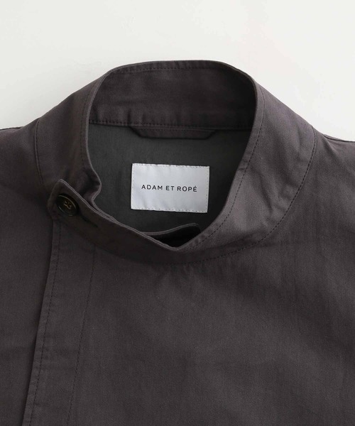 ADAM ET ROPE'（アダムエロペ）の「オーバーサイズ ミドル丈 ホスピタルコート/イージーケア/ユニセックス（ステンカラーコート・メンズ・チャコールグレー/カーキ・M/L）」の9枚目の写真