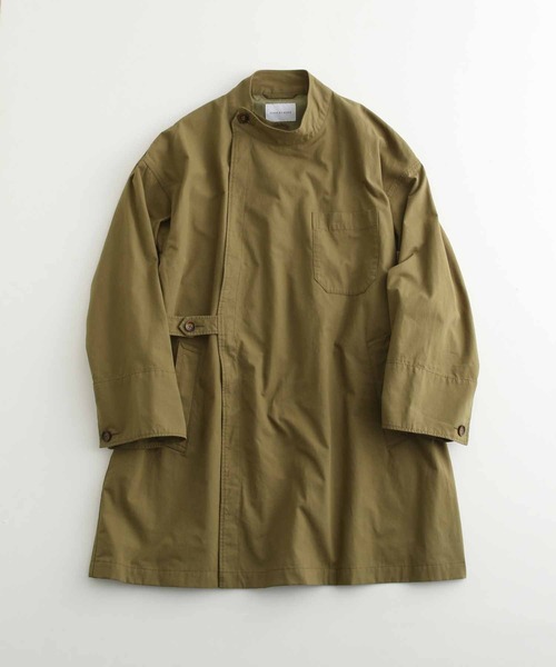 ADAM ET ROPE'（アダムエロペ）の「オーバーサイズ ミドル丈 ホスピタルコート/イージーケア/ユニセックス（ステンカラーコート・メンズ・チャコールグレー/カーキ・M/L）」の14枚目の写真