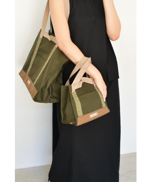 THEATRE PRODUCTS（シアタープロダクツ）の「リサイクルボトルスクエアトートバッグ-S-（ショルダーバッグ・レディース・ブラウン/ベージュ/カーキ・FREE）」の14枚目の写真