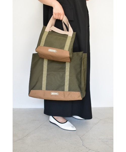 THEATRE PRODUCTS（シアタープロダクツ）の「リサイクルボトルスクエアトートバッグ-S-（ショルダーバッグ・レディース・ブラウン/ベージュ/カーキ・FREE）」の12枚目の写真