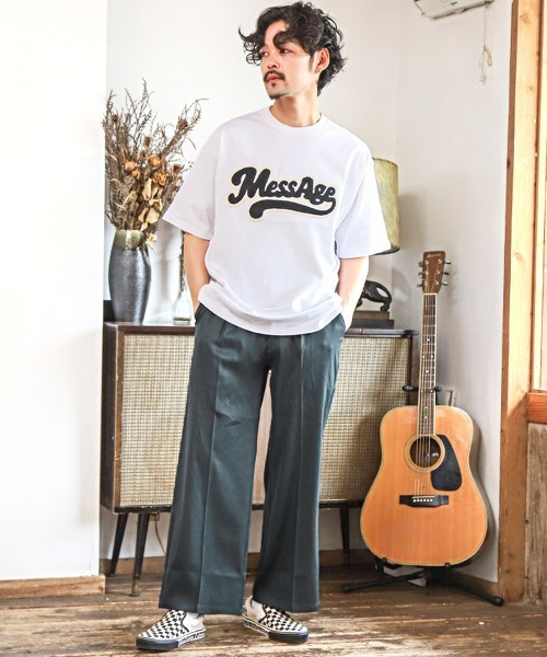 ワイドテーパードパンツ(スラックス)|LUXSTYLE(ラグスタイル) ワイドテーパードパンツ(スラックス)|LUXSTYLE(ラグスタイル)
