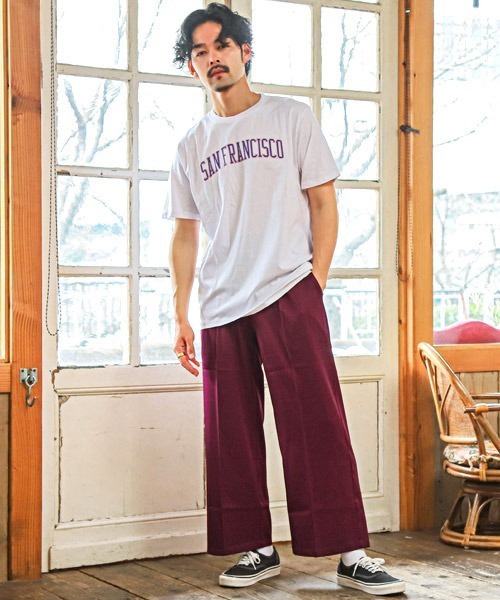 ワイドテーパードパンツ(スラックス)|LUXSTYLE(ラグスタイル) ワイドテーパードパンツ(スラックス)|LUXSTYLE(ラグスタイル)