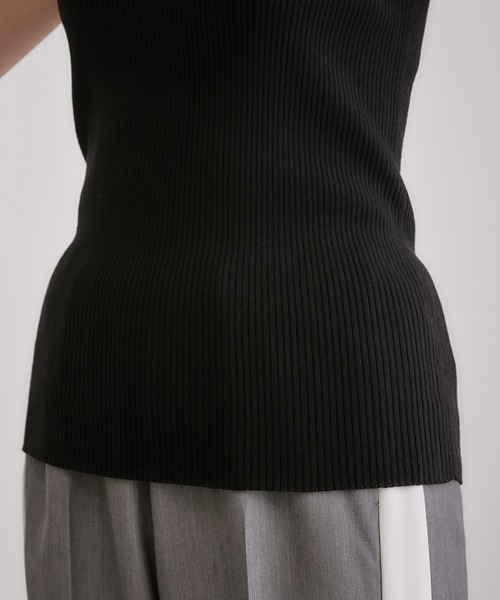 COLLAGE GALLARDAGALANTE(コラージュガリャルダガランテ)の「【OT】ヘルシーさをUPさせる/ニットタンク/手洗い可(タンクトップ・レディース・ブラック/ベージュ/パープル・FREE)」の6枚目の写真