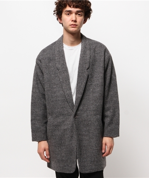 OUTLET(アウトレット)の「【WHO'S WHO gallery】POPスライバーチェスタコクーン(チェスターコート・メンズ・ブラック/アイボリー/グレー・MEDIUM/LARGE)」の4枚目の写真