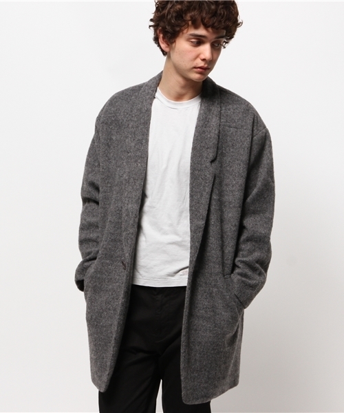 OUTLET(アウトレット)の「【WHO'S WHO gallery】POPスライバーチェスタコクーン(チェスターコート・メンズ・ブラック/アイボリー/グレー・MEDIUM/LARGE)」の7枚目の写真