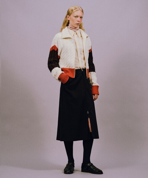 JOSEPH STUDIO（ジョゼフストゥディオ）の「ハスキー　ニットカーディガン（ニット/セーター・レディース・ダークグリーン系/アイボリー系・MEDIUM/SMALL）」の4枚目の写真