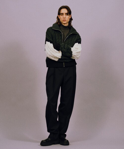 JOSEPH STUDIO（ジョゼフストゥディオ）の「ハスキー　ニットカーディガン（ニット/セーター・レディース・ダークグリーン系/アイボリー系・MEDIUM/SMALL）」の8枚目の写真