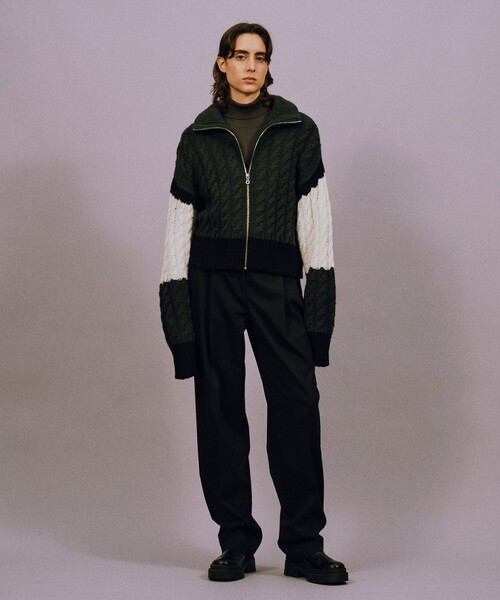 JOSEPH STUDIO（ジョゼフストゥディオ）の「ハスキー　ニットカーディガン（ニット/セーター・レディース・ダークグリーン系/アイボリー系・MEDIUM/SMALL）」の9枚目の写真