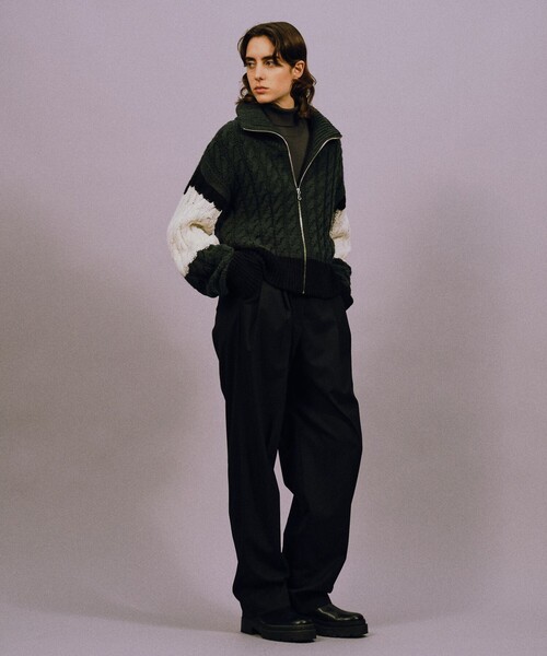 JOSEPH STUDIO（ジョゼフストゥディオ）の「ハスキー　ニットカーディガン（ニット/セーター・レディース・ダークグリーン系/アイボリー系・MEDIUM/SMALL）」の10枚目の写真