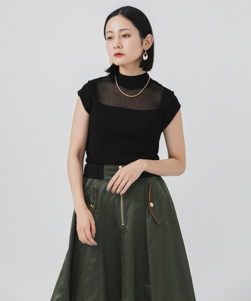 Paradise Picnic(パラダイスピクニック)の「TE VALT シアーニットプルオーバー(ニット/セーター・レディース・ブラック/パープル/アイボリー・FREE)」の2枚目の写真