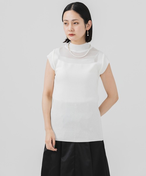 Paradise Picnic(パラダイスピクニック)の「TE VALT シアーニットプルオーバー(ニット/セーター・レディース・ブラック/パープル/アイボリー・FREE)」の5枚目の写真