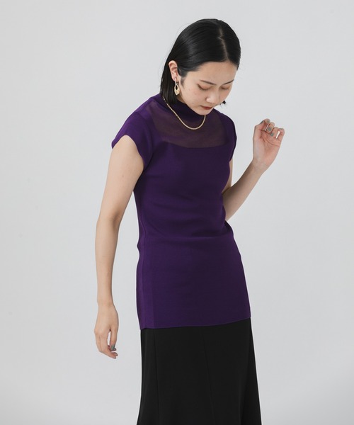 Paradise Picnic(パラダイスピクニック)の「TE VALT シアーニットプルオーバー(ニット/セーター・レディース・ブラック/パープル/アイボリー・FREE)」の21枚目の写真