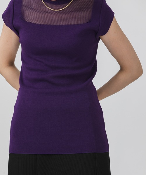 Paradise Picnic(パラダイスピクニック)の「TE VALT シアーニットプルオーバー(ニット/セーター・レディース・ブラック/パープル/アイボリー・FREE)」の17枚目の写真