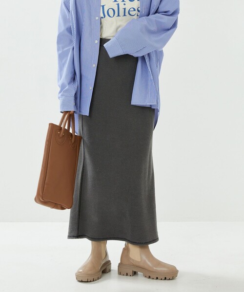 FREAK'S STORE（フリークスストア）の「カラーピグメントワッフルスカート（スカート・レディース・ブラック/パープル/ピンク/グリーン・ﾌﾘ-）」の12枚目の写真