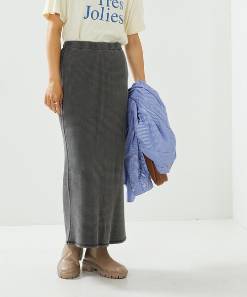 FREAK'S STORE（フリークスストア）の「カラーピグメントワッフルスカート（スカート・レディース・ブラック/パープル/ピンク/グリーン・ﾌﾘ-）」の14枚目の写真