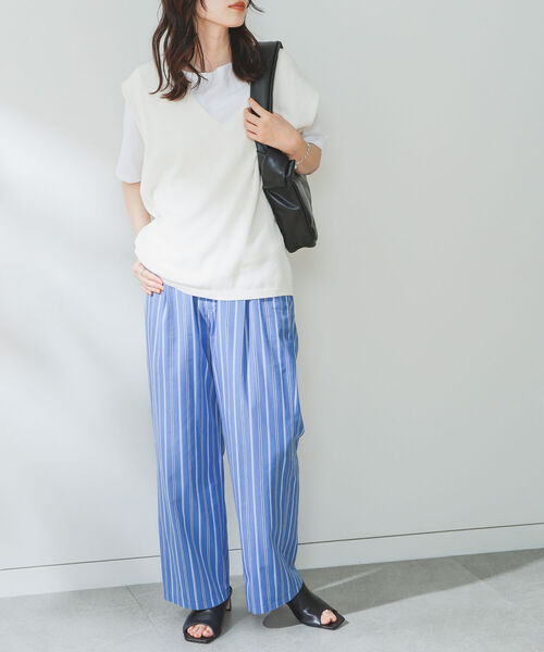 B:MING by BEAMS（ビーミングバイビームス）の「B:MING by BEAMS / ストライプ ストレート パンツ（その他パンツ・レディース・ブルー/ブラウン系その他・MEDIUM/SMALL）」の9枚目の写真