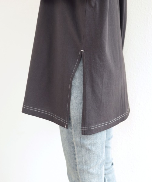 andme(アンドミー)の「オーバーサイズメッセージプリント長袖Tシャツ(Tシャツ/カットソー・レディース・ホワイト×グレー/チャコールグレー/パープル/ホワイト×ブラウン/ホワイト×パープル/ホワイト×グリーン・M)」の17枚目の写真