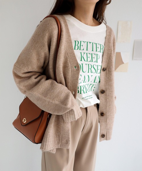 andme(アンドミー)の「オーバーサイズメッセージプリント長袖Tシャツ(Tシャツ/カットソー・レディース・ホワイト×グレー/チャコールグレー/パープル/ホワイト×ブラウン/ホワイト×パープル/ホワイト×グリーン・M)」の22枚目の写真