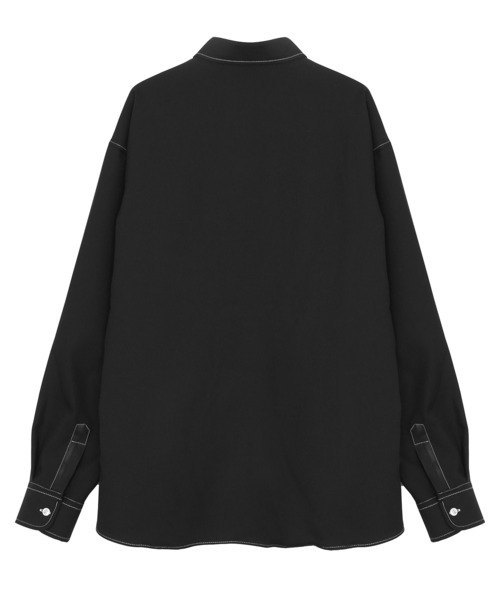 Figments（フィグメンツ）の「ステッチシャツ（シャツ/ブラウス・レディース・ホワイト/ブラック・FREE）」の4枚目の写真