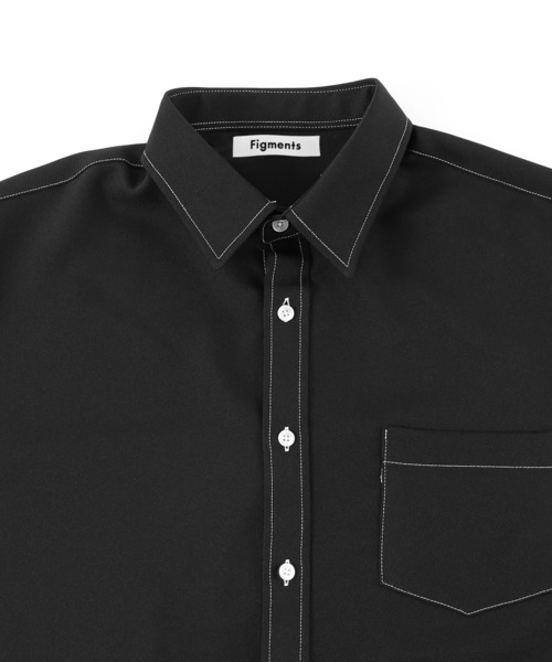 Figments（フィグメンツ）の「ステッチシャツ（シャツ/ブラウス・レディース・ホワイト/ブラック・FREE）」の5枚目の写真