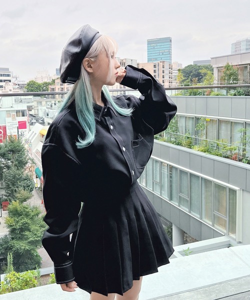 Figments（フィグメンツ）の「ステッチシャツ（シャツ/ブラウス・レディース・ホワイト/ブラック・FREE）」の10枚目の写真