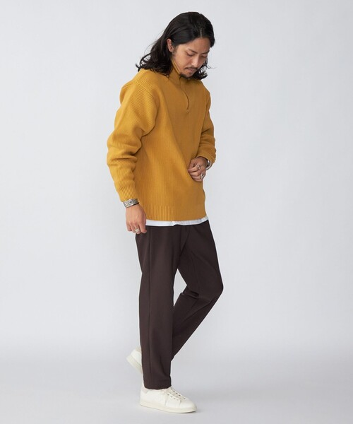 SHIPS（シップス）の「*SHIPS: 7ゲージ リラックスフィット 度詰め 畔編み ハーフジップ ニット（ニット/セーター・メンズ・ネイビー/イエロー系/ダークグレー/グリーン・LARGE/X-LARGE/MEDIUM/SMALL）」の12枚目の写真